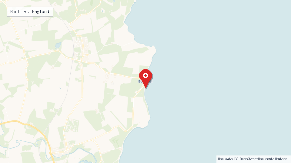 Street map of Boulmer, England with location pin