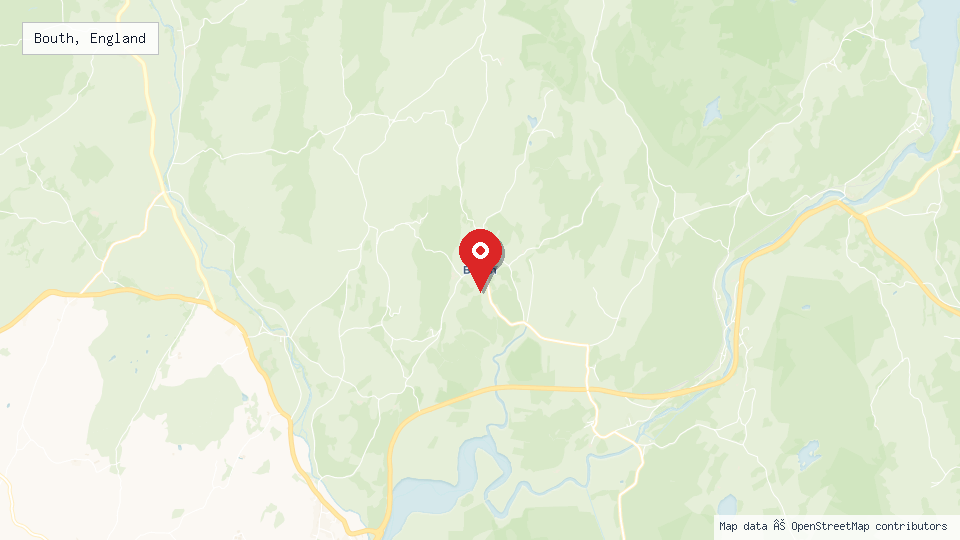 Street map of Bouth, England with location pin