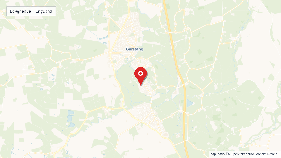 Street map of Bowgreave, England with location pin
