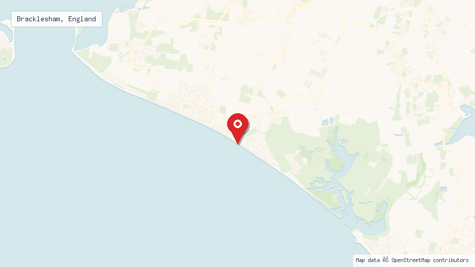 Street map of Bracklesham, England with location pin