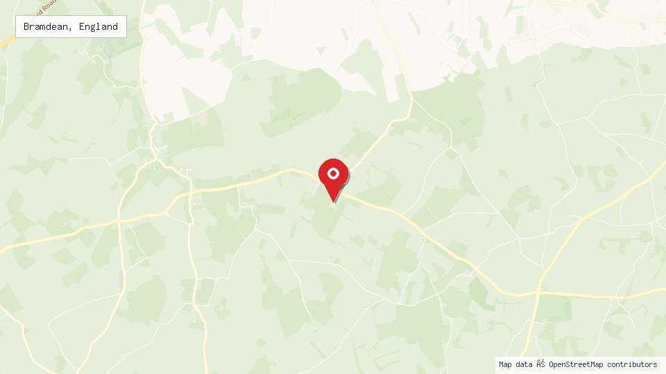 Street map of Bramdean, England with location pin