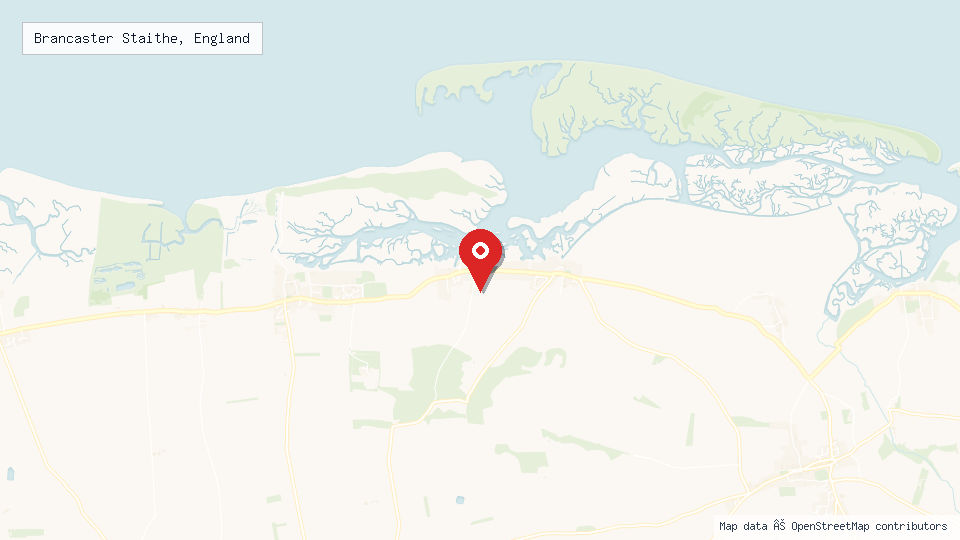 Street map of Brancaster Staithe, England with location pin