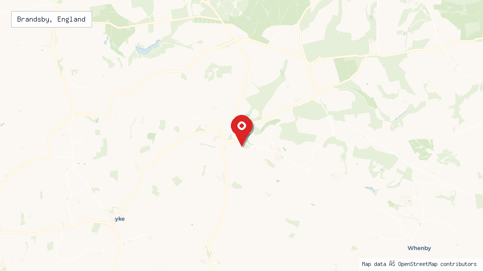 Street map of Brandsby, England with location pin