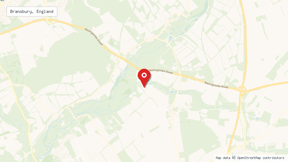 Street map of Bransbury, England with location pin