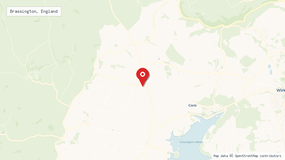 Street map of Brassington, England with location pin