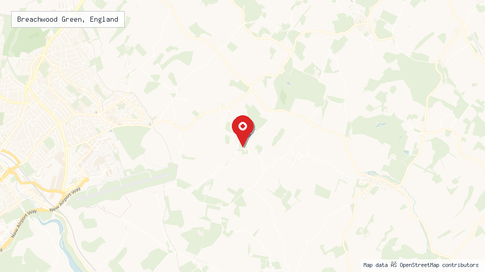 Street map of Breachwood Green, England with location pin