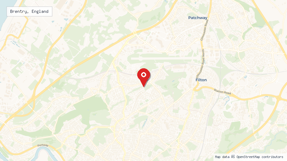Street map of Brentry, England with location pin