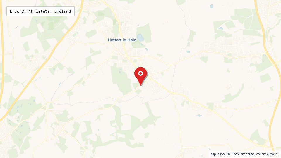 Street map of Brickgarth Estate, England with location pin