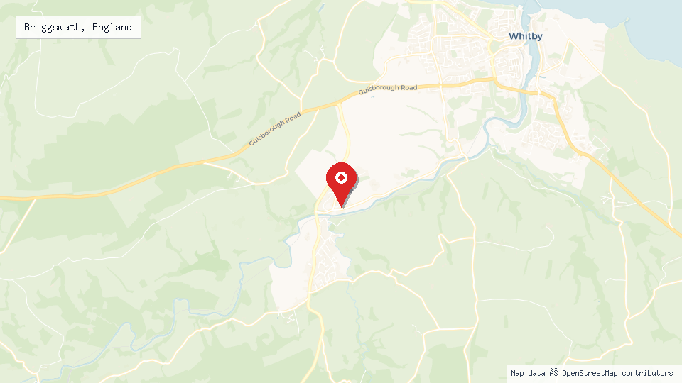 Street map of Briggswath, England with location pin