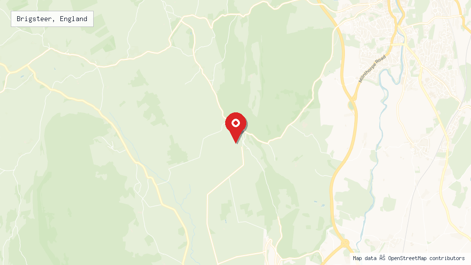 Street map of Brigsteer, England with location pin