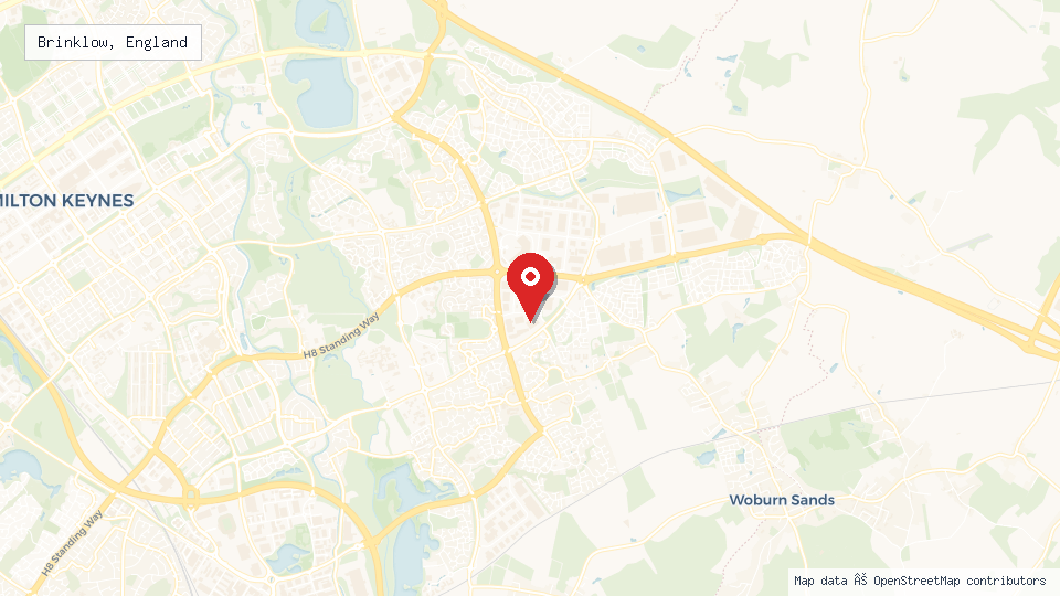 Street map of Brinklow, England with location pin