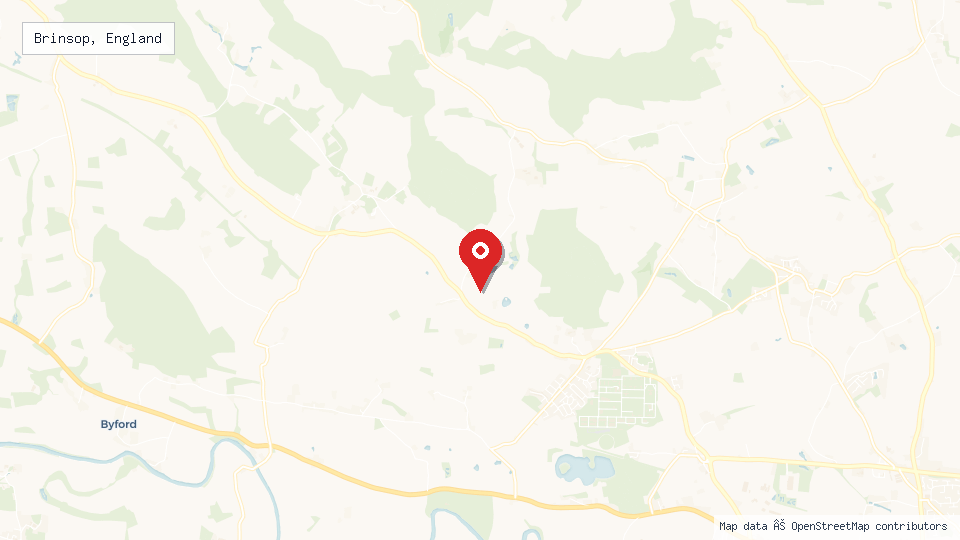 Street map of Brinsop, England with location pin