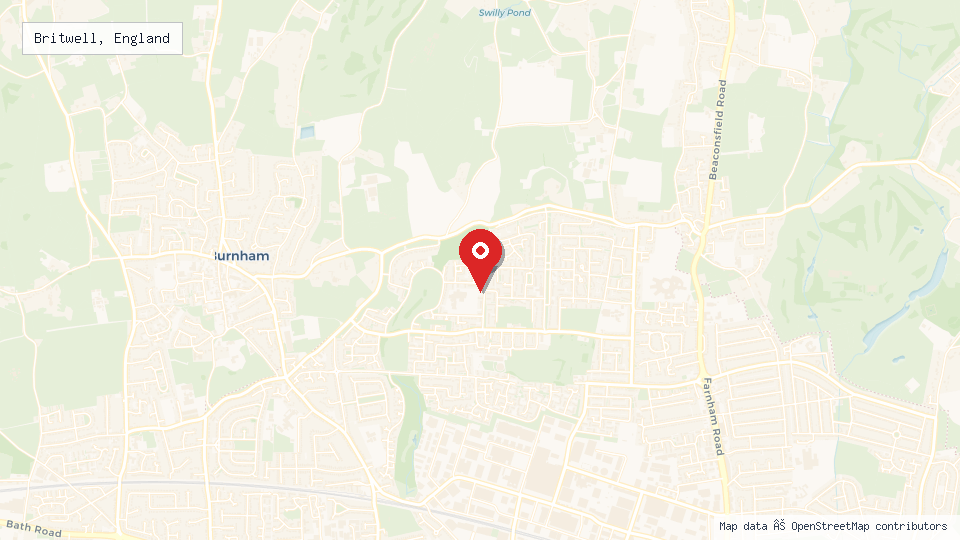 Street map of Britwell, England with location pin