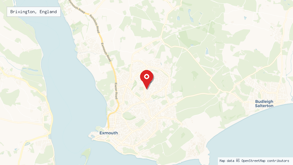 Street map of Brixington, England with location pin