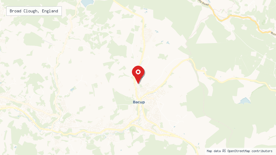 Street map of Broad Clough, England with location pin