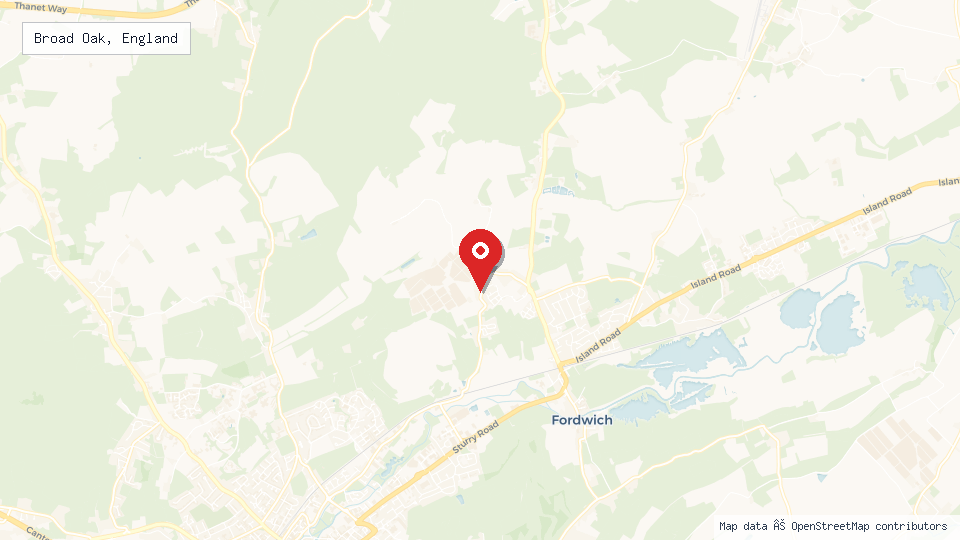 Street map of Broad Oak, England with location pin
