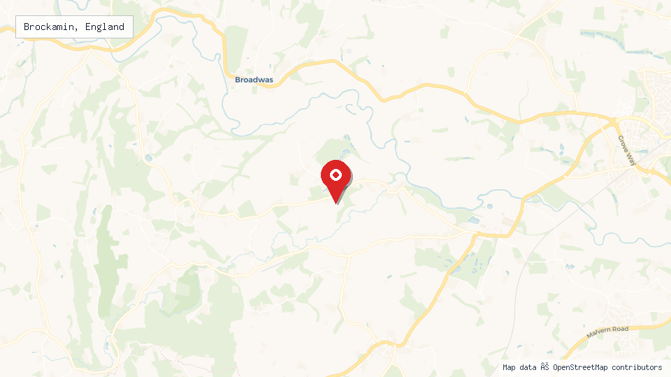 Street map of Brockamin, England with location pin