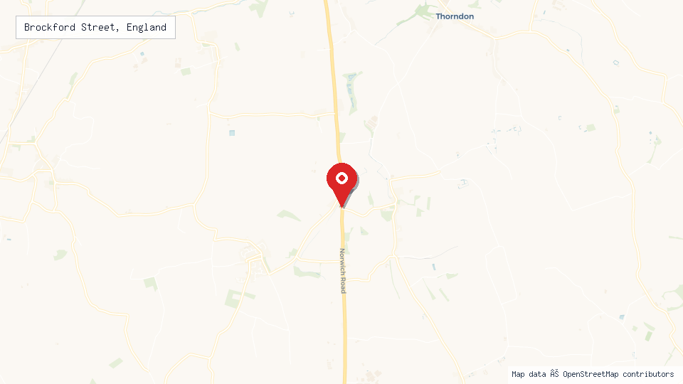 Street map of Brockford Street, England with location pin