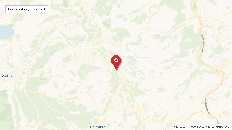 Street map of Brockholes, England with location pin
