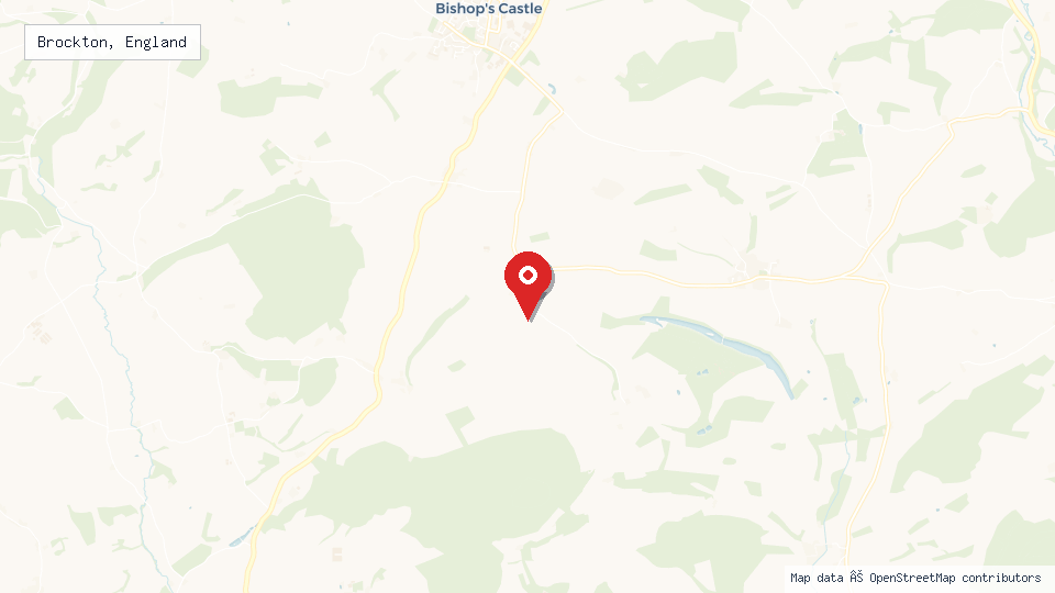 Street map of Brockton, England with location pin