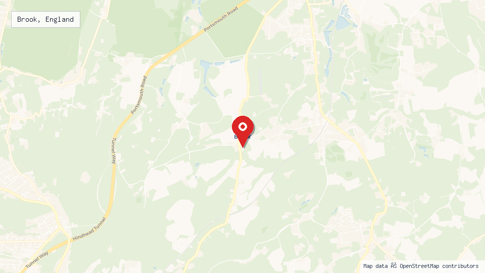 Street map of Brook, England with location pin