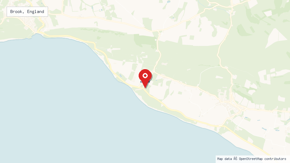 Street map of Brook, England with location pin