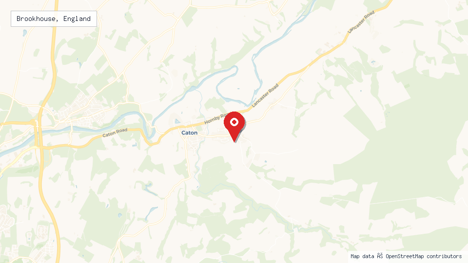 Street map of Brookhouse, England with location pin