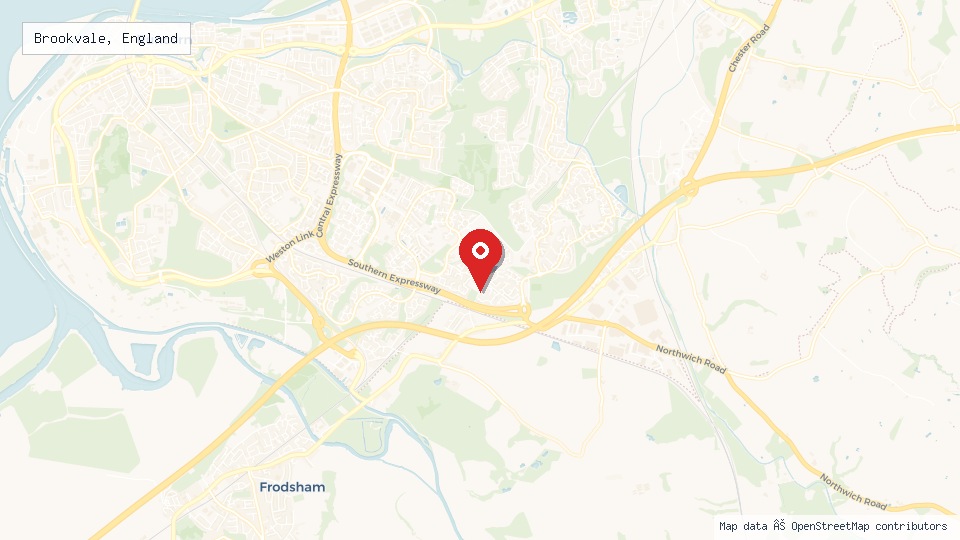 Street map of Brookvale, England with location pin