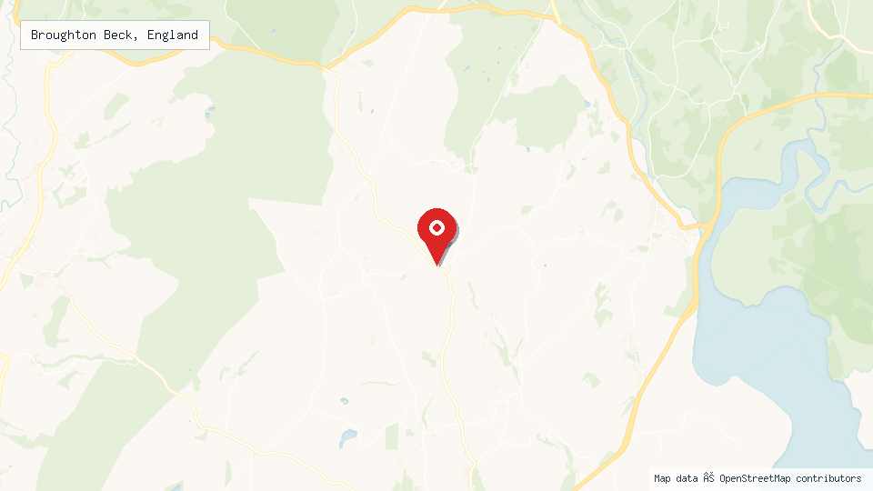 Street map of Broughton Beck, England with location pin