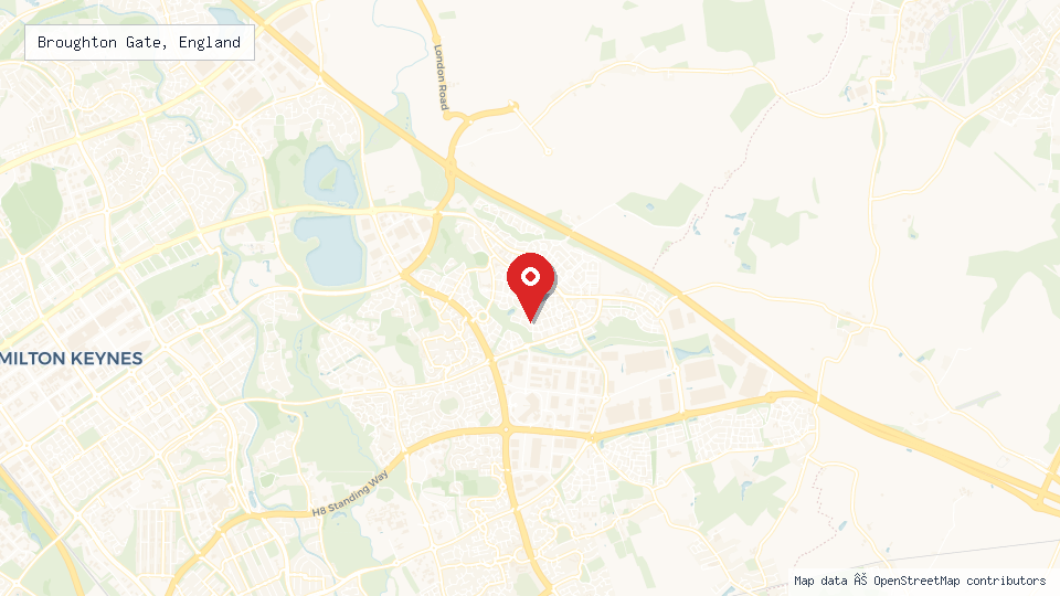 Street map of Broughton Gate, England with location pin