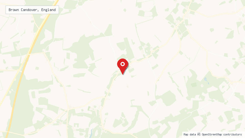 Street map of Brown Candover, England with location pin