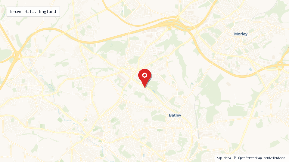 Street map of Brown Hill, England with location pin