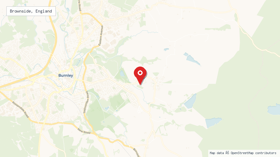 Street map of Brownside, England with location pin