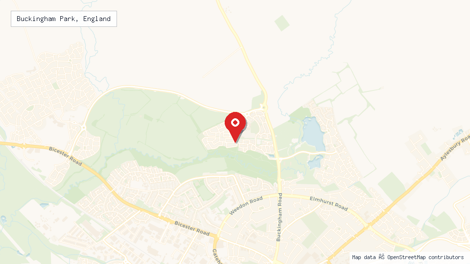 Street map of Buckingham Park, England with location pin