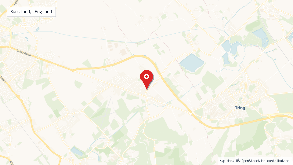 Street map of Buckland, England with location pin