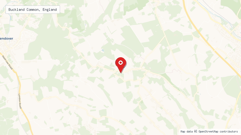 Street map of Buckland Common, England with location pin
