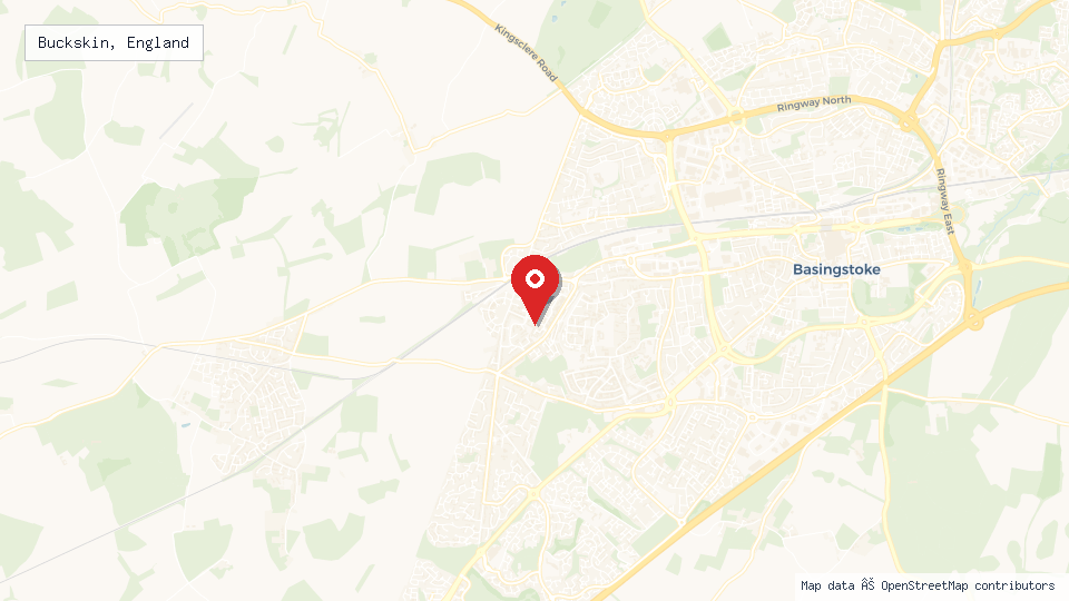 Street map of Buckskin, England with location pin