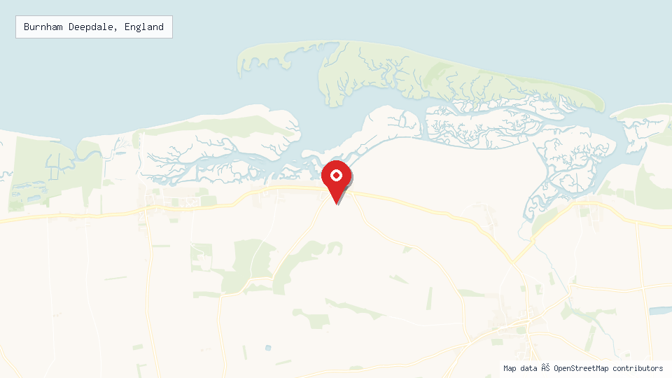 Street map of Burnham Deepdale, England with location pin
