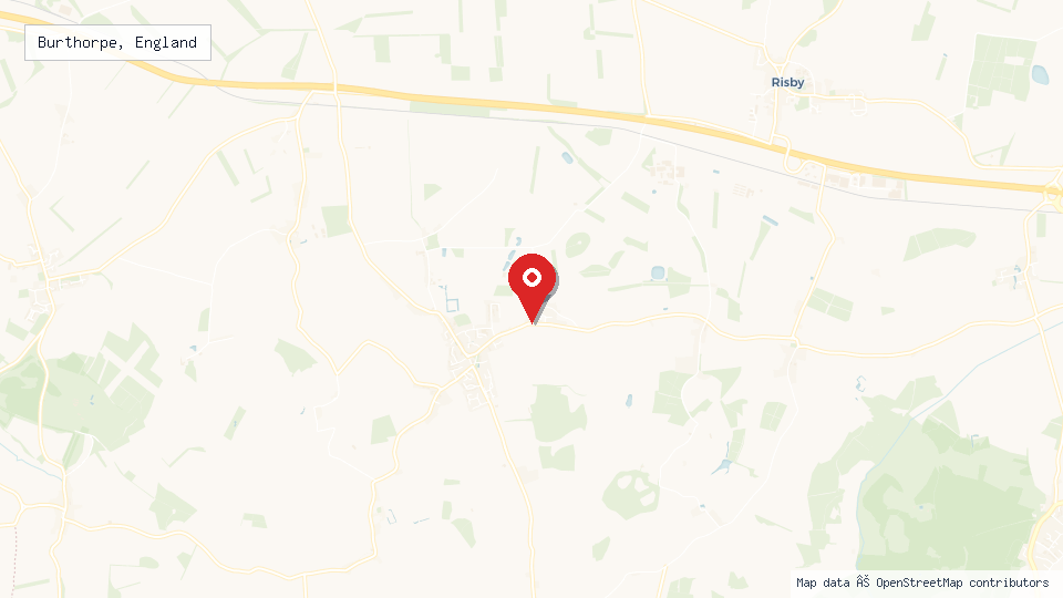 Street map of Burthorpe, England with location pin