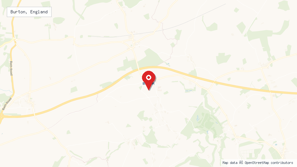 Street map of Burton, England with location pin
