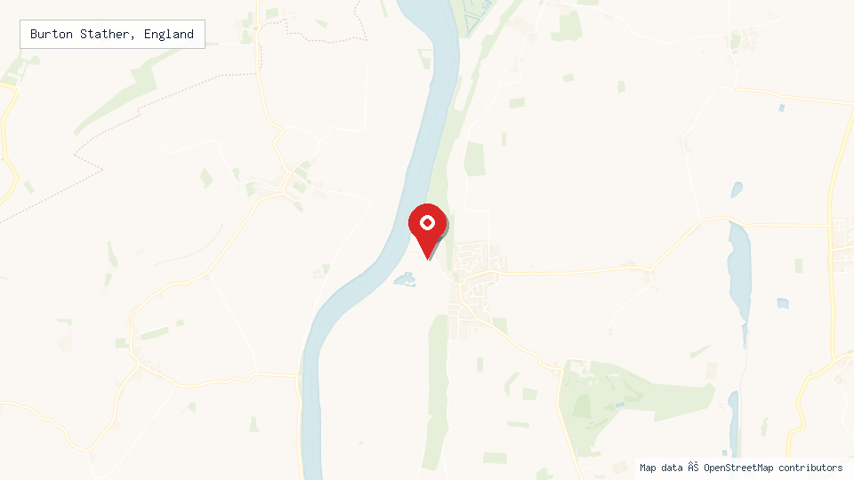 Street map of Burton Stather, England with location pin