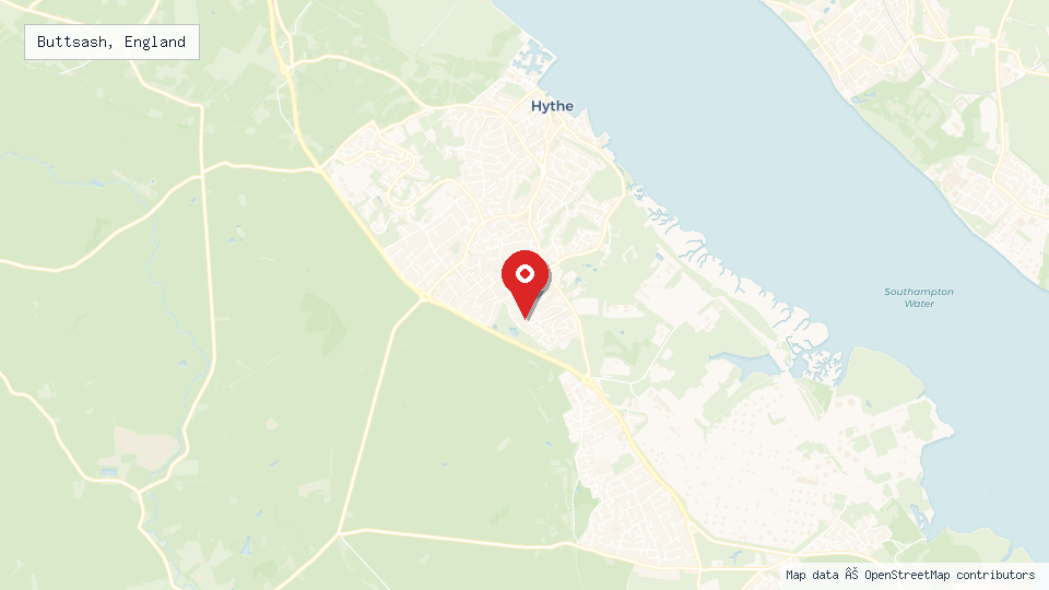 Street map of Buttsash, England with location pin