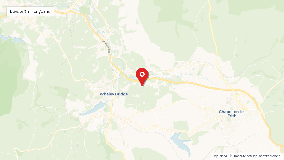 Street map of Buxworth, England with location pin