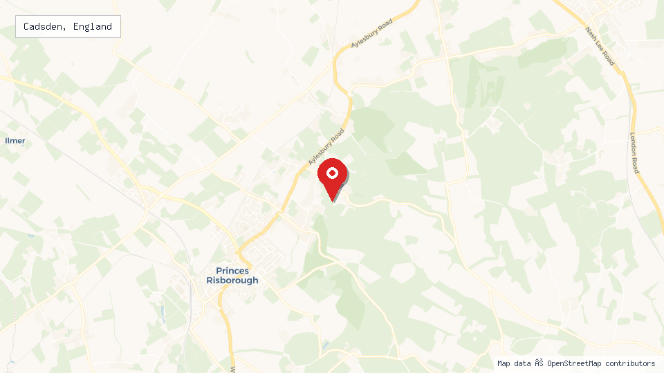 Street map of Cadsden, England with location pin
