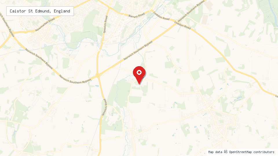 Street map of Caistor St Edmund, England with location pin
