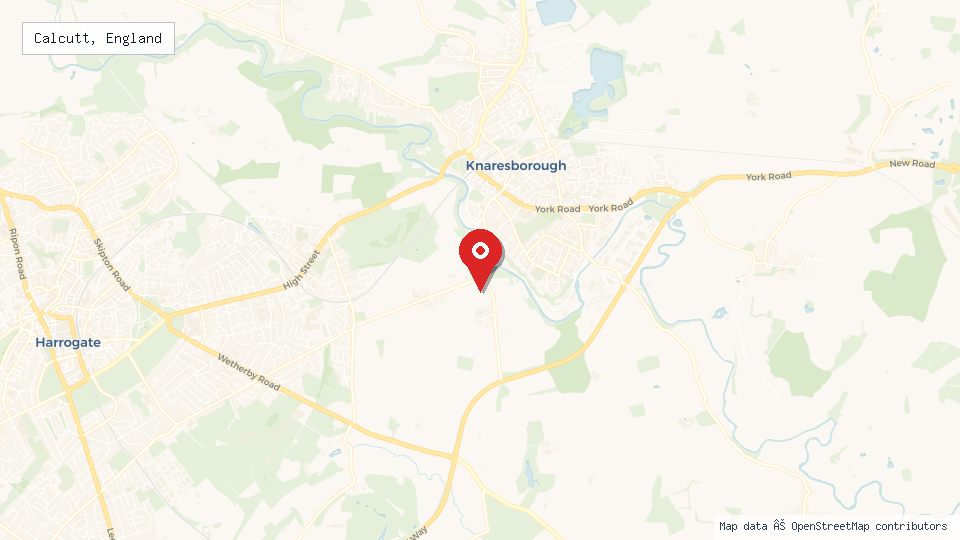 Street map of Calcutt, England with location pin