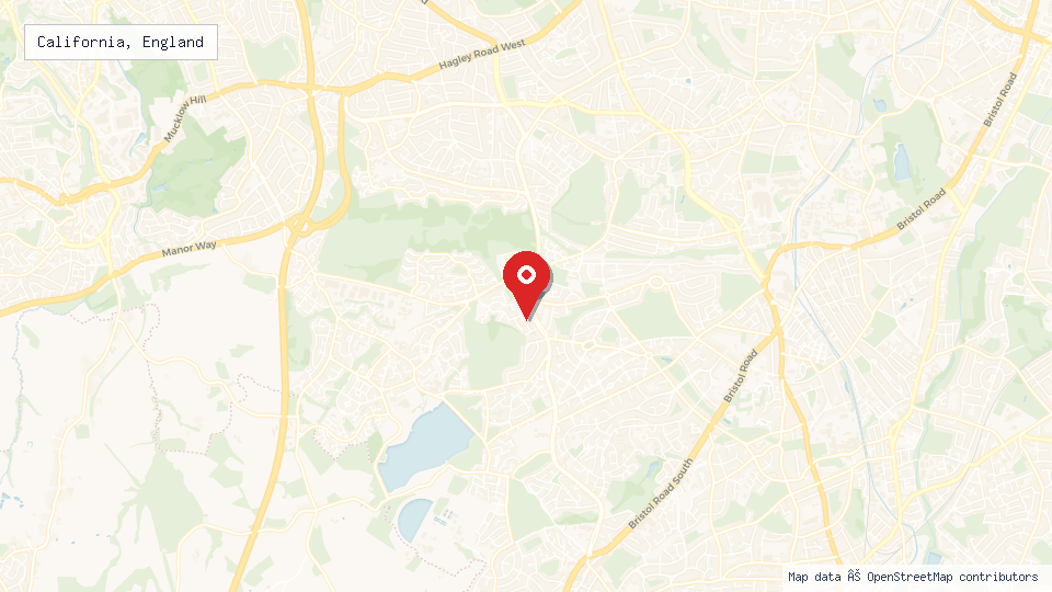 Street map of California, England with location pin