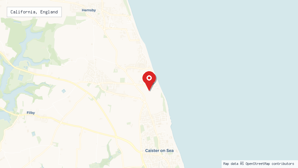 Street map of California, England with location pin