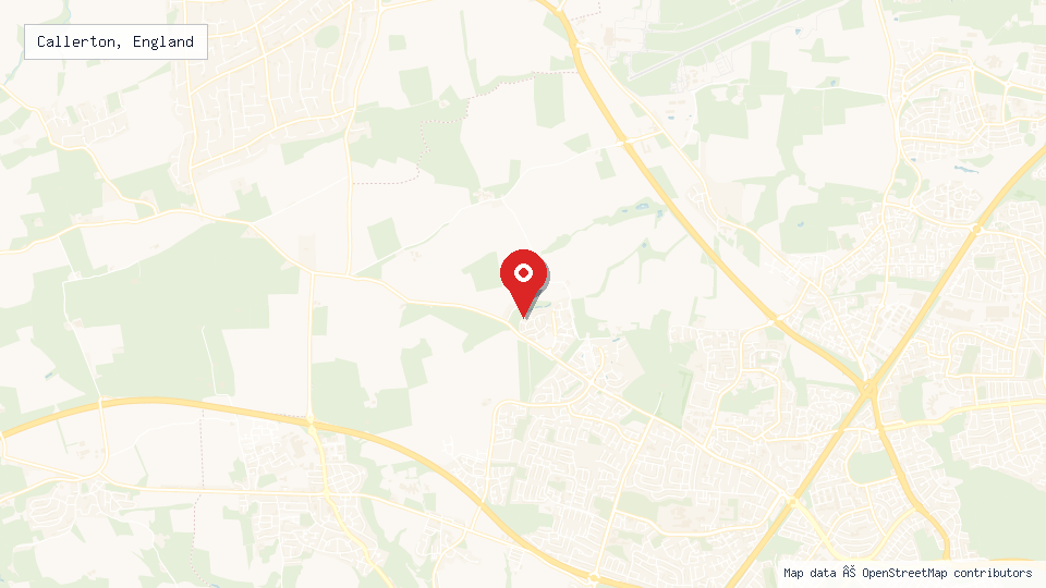 Street map of Callerton, England with location pin