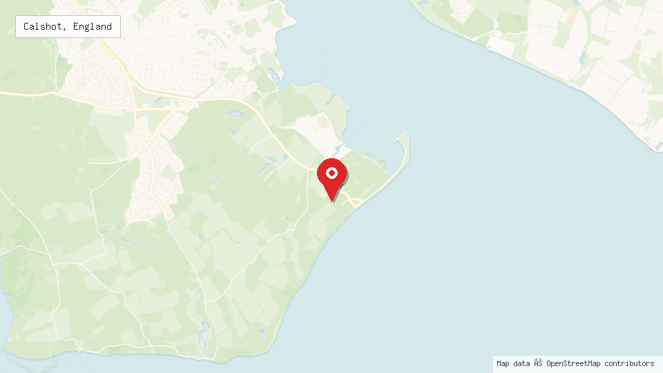 Street map of Calshot, England with location pin